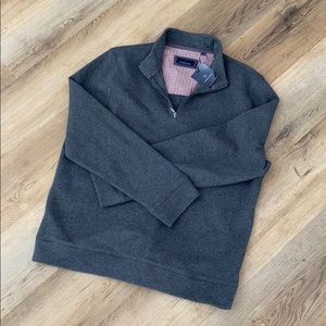 NWT Half ZIp Charcoal Grey Quilted Sweater